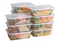 Clear Rectangular Plastic Food Containers (4 sizes)